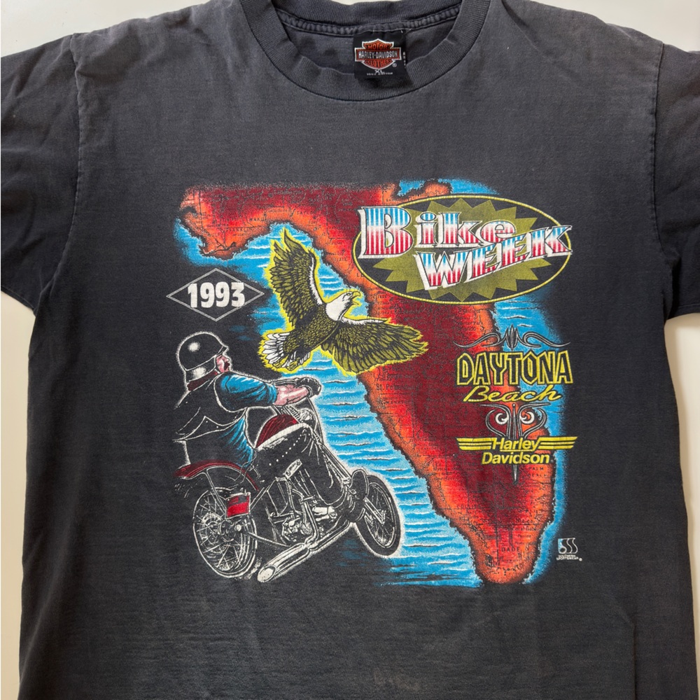 Vintage 1993 Daytona Bike Week Harley-Davidson T-Shirt Dark Gray XL